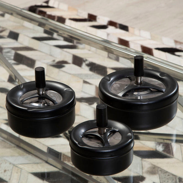 Medium Black Spinning Ashtray