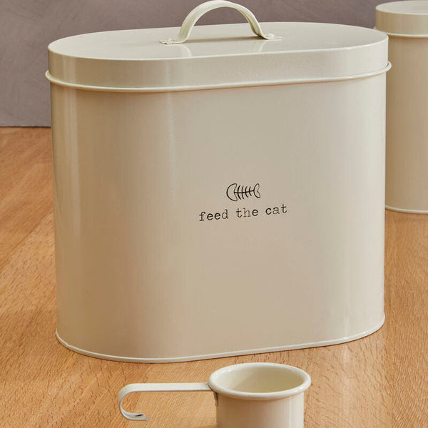 Adore Pets 6.5Ltr Cream Cat Food Storage Bin with Scoop
