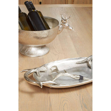 Stag Nickel Finish Punch Bowl
