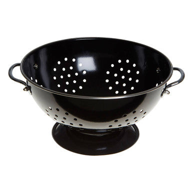 Hollis Retro Black Enamel Colander
