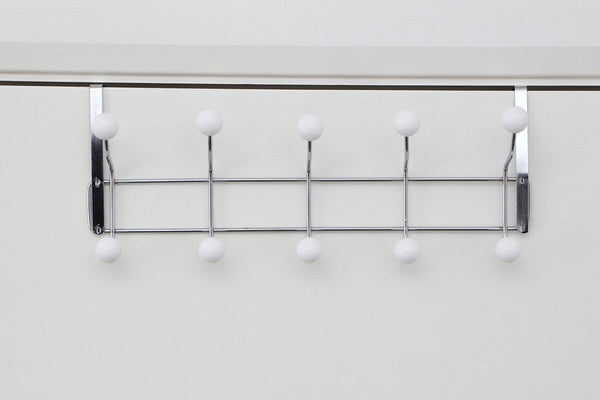 Jaxen Chrome Over Door Hanger with Ten Ball Hooks