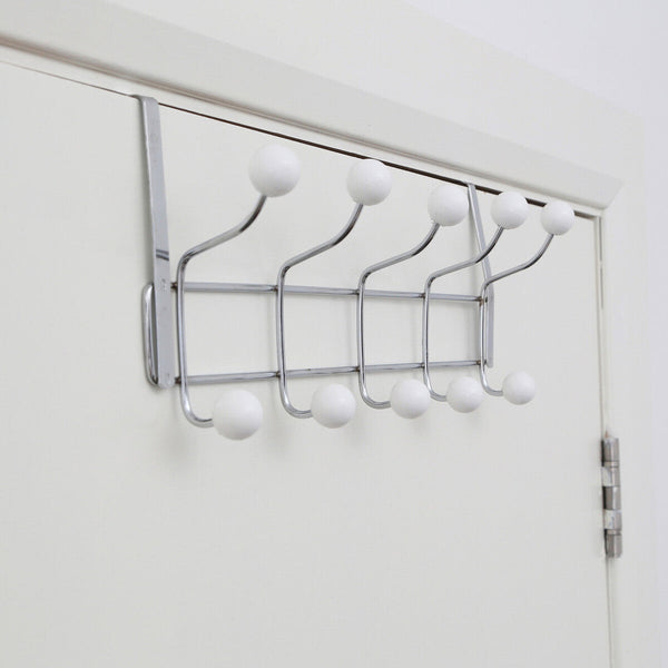 Jaxen Chrome Over Door Hanger with Ten Ball Hooks