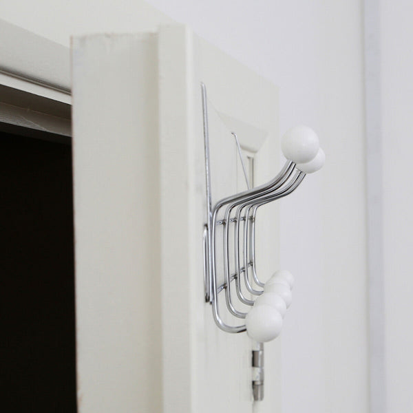 Jaxen Chrome Over Door Hanger with Ten Ball Hooks