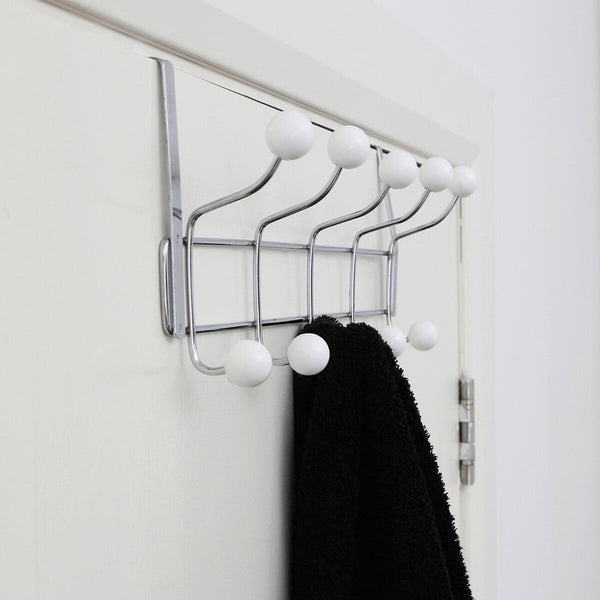 Jaxen Chrome Over Door Hanger with Ten Ball Hooks