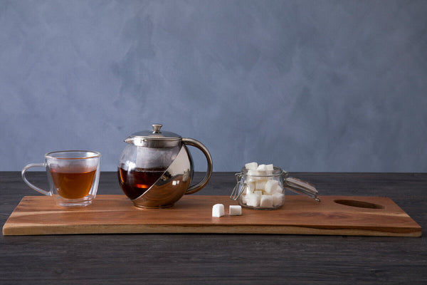 Fuso 650ml Grey Stainless Steel And Glass Teapot