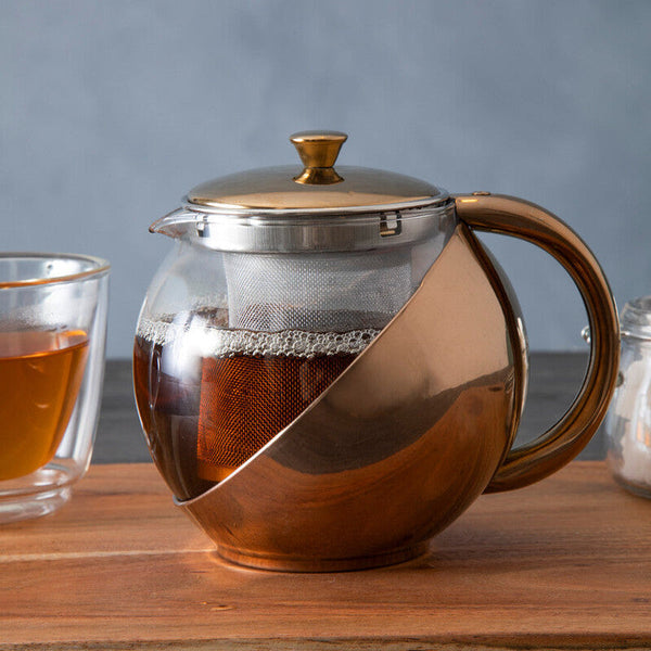 Fuso Stainless Steel Teapot With Copper Finished Infuser