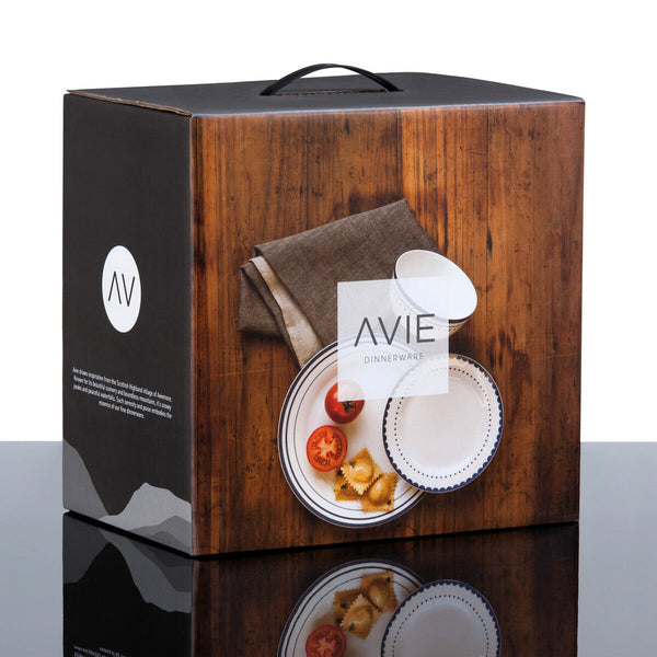 Avie Saturn 12 Piece Blue Dinner Set Mob
