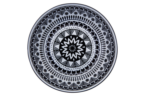 Maya 12 Piece Black And White Dinner Set