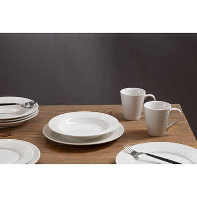 Avie 16 Pc Ribbed Dinner Set