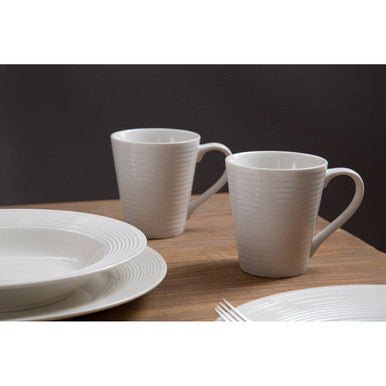 Avie 16 Pc Ribbed Dinner Set