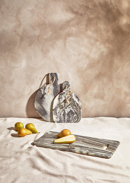Marmore Grey Marble Round Paddle Serving Board