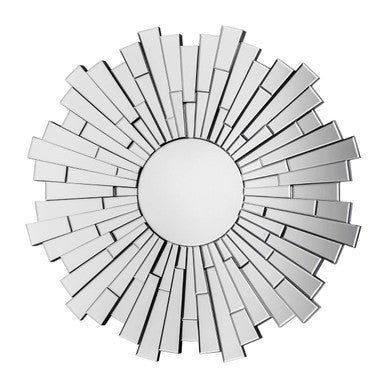 Glitzy Sunburst Round Wall Mirror