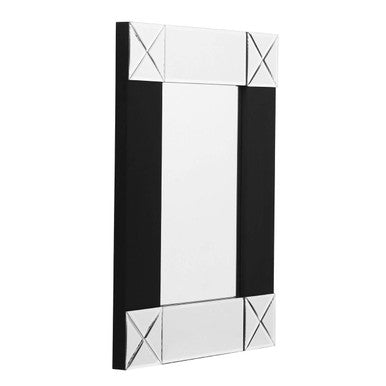 Boulevard Small Wall Mirror with Black and Bevelled Frame