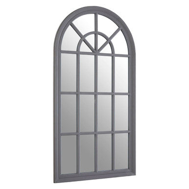 Hawthorne Antique Grey Arched Window Wall Mirror