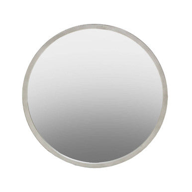 Saska Small Antique Silver Round Wall Mirror