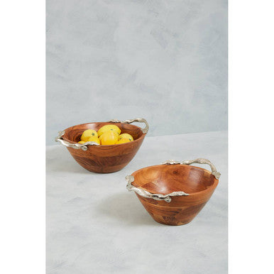 Vine  Acacia Wood Large Round Bowl