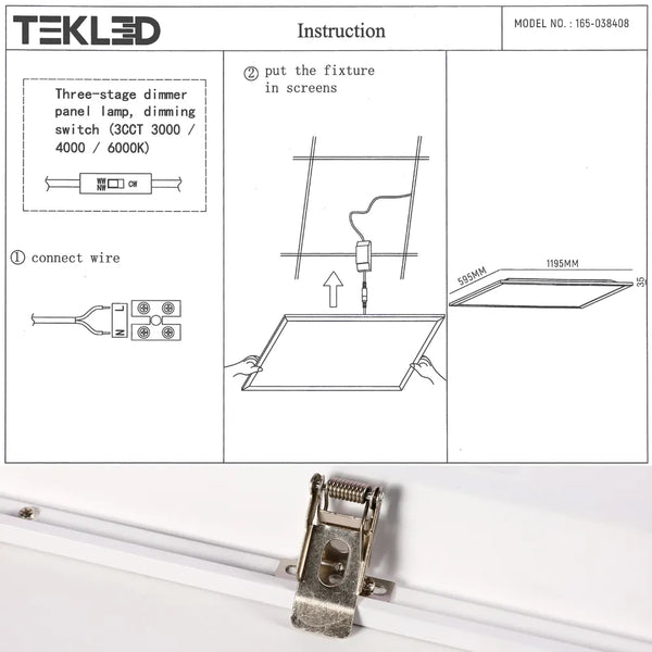 1200x600 Luminous Switch 3CCT LED Panel Light 2x4ft 60W