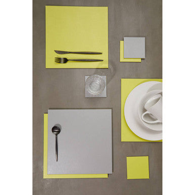Geome Reversible Grey and Green Placemat and Coaster Set of 4