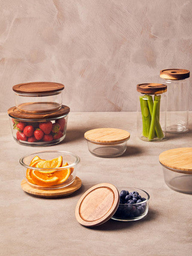 Freska Glass Storage Jar with Acacia Wood Lid 1000ml