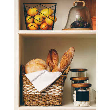 Tromso Glass Storage Jar with Acacia Lid and Chalkboard 950 ml