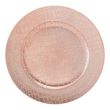 Dia Rose Gold Textured Charger Plate