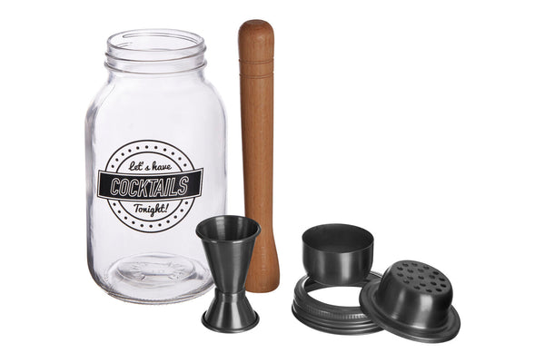 Ara 3 Piece Lets Have Cocktails Cocktail Jar