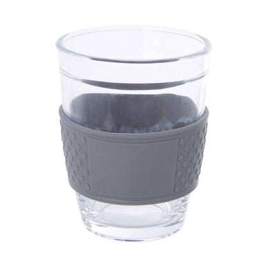 Mimo Glass Mug With Grey Silicone Band Lid