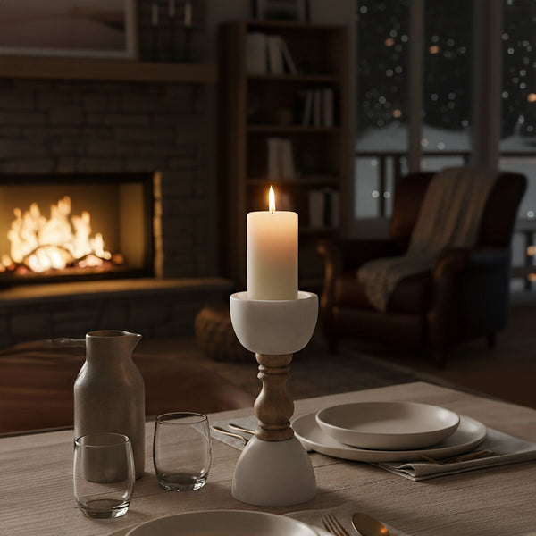 Sena Candle Holder With Decorative Stem