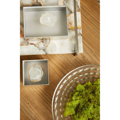 Bowerbird White Agate Small Trinket Box