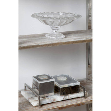 Bowerbird White Agate Small Trinket Box