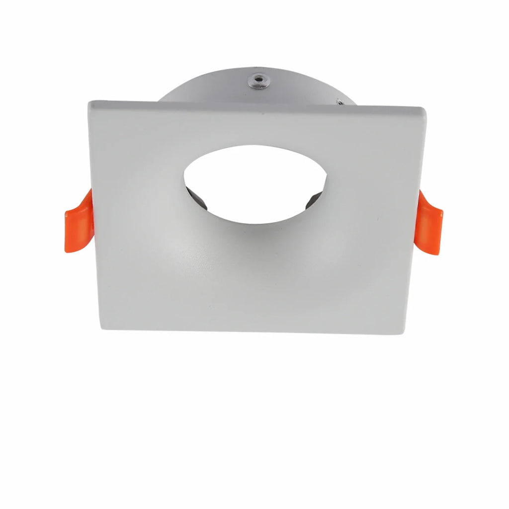 Round or Rectangle White Diecast Aluminium Fixed Downlight GU10 Fitting