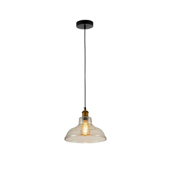 Amber Glass Cone Pendant Ceiling Light E27