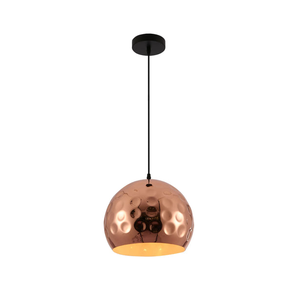Copper Metal Golden Hammered Pendant Ceiling Light E27 Bell or Dome Style