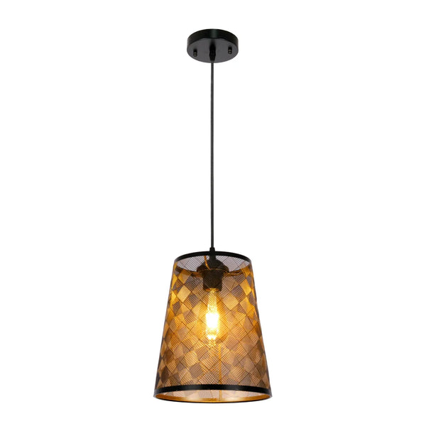 Black-Gold Metal Frustum Pendant Ceiling Light E27