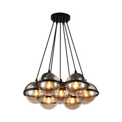 Amber Globe Glasses Daisy Modern Ceiling Light 7xE27 Fittings
