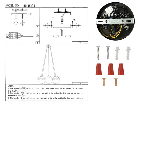 Amber Globe Glasses Daisy Modern Ceiling Light 7xE27 Fittings