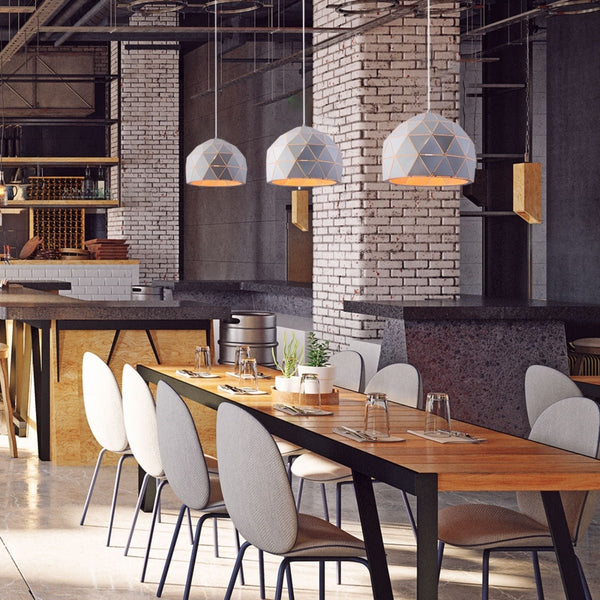 Triangle Laser Cut Metal Dome Pendant Ceiling Light E27