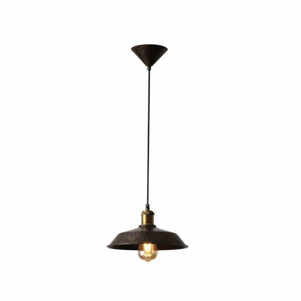 Rusty Brown Metal Step Flat Pendant Ceiling Light E27