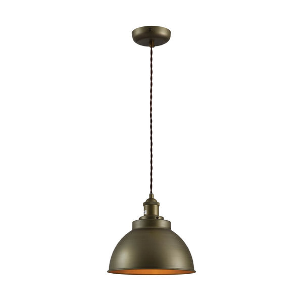 Brooklyn Vintage Metal Dome Pendant Light Pewter Copper Gold Brass E27
