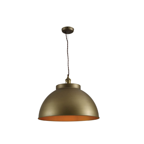 Brooklyn Vintage Metal Dome Pendant Light Pewter Copper Gold Brass E27
