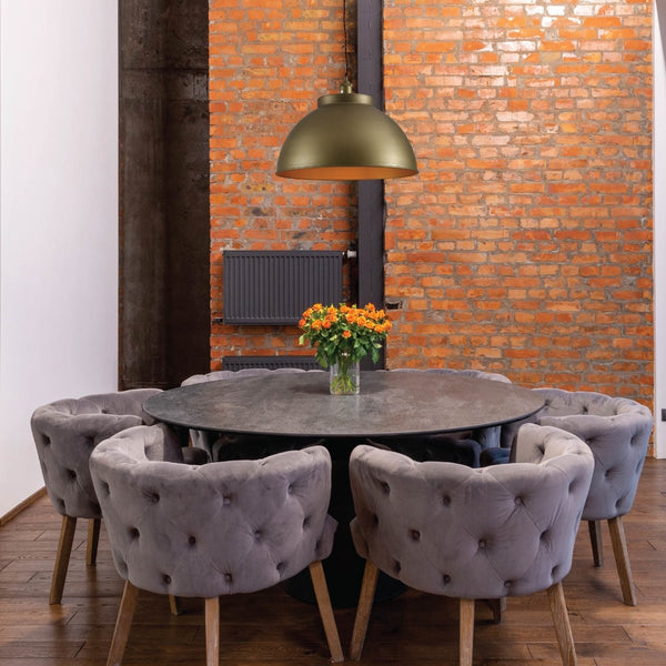 Brooklyn Vintage Metal Dome Pendant Light Pewter Copper Gold Brass E27