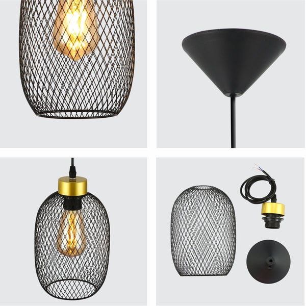Mesh Cage Lantern Metal Pendant Ceiling Light E27