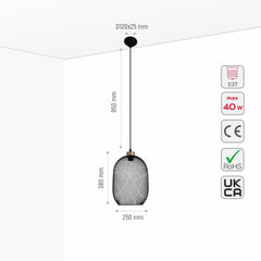 Mesh Cage Lantern Metal Pendant Ceiling Light E27