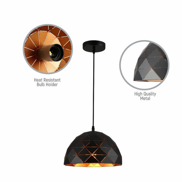 Triangle Laser Cut Metal Dome Pendant Ceiling Light E27