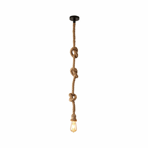 Farmhouse Rustic Hemp Rope Pendant Ceiling Light E27 Fitting