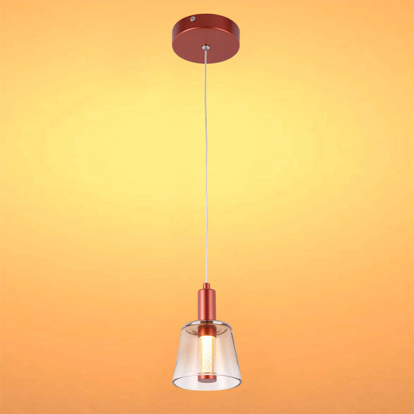 Cross-Hatch Textured Glass Pendant Light - E27 Fitting, 110mm Diameter