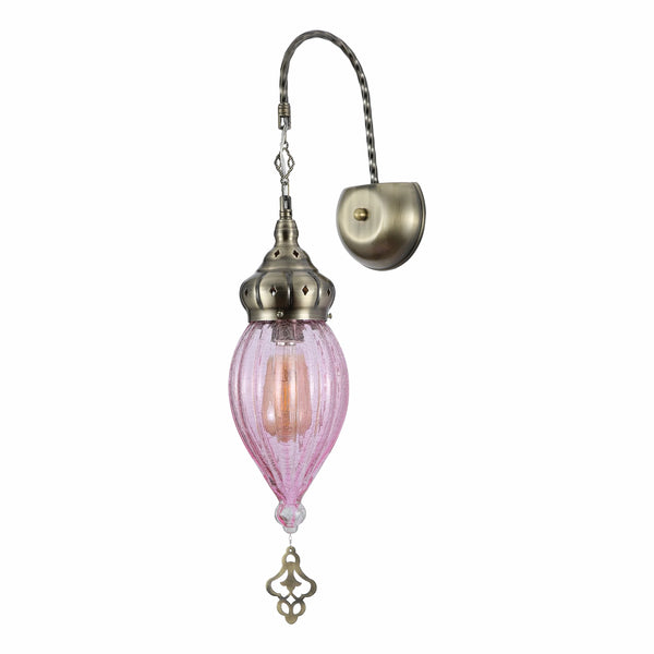 Moroccan Style Antique Brass Glass Oriental Wall Light E27