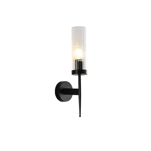 Cylinder Clear Reeded Glass Joseph Fonteyn Fluted Wall Light E27