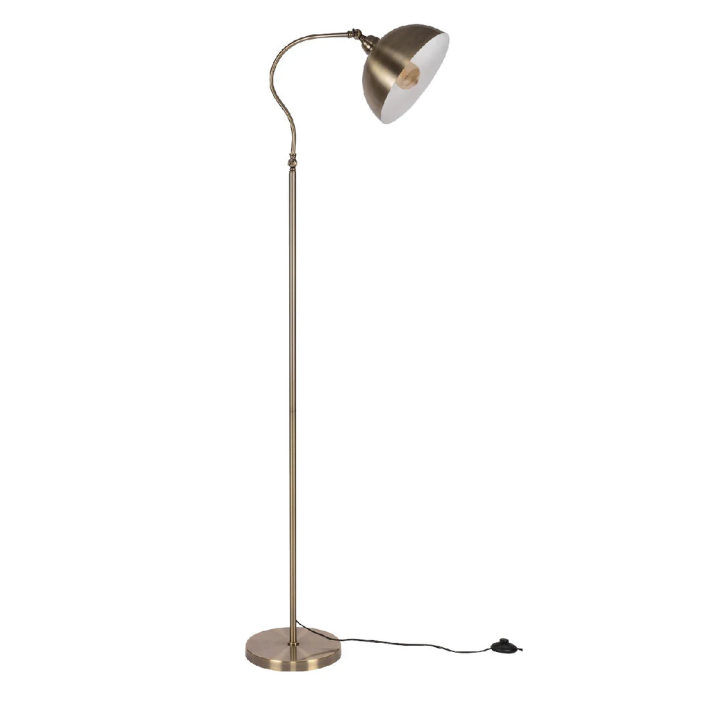 Antique Brass Metal Dome Shade Floor Lamp E27 Fitting