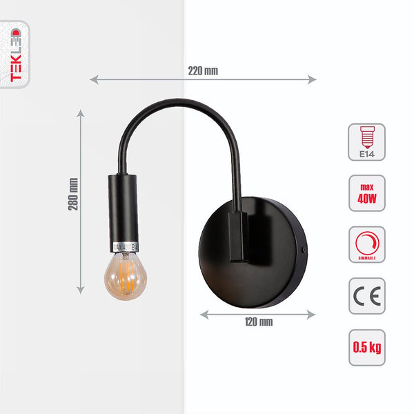 Swan Wall Light E14 Fitting